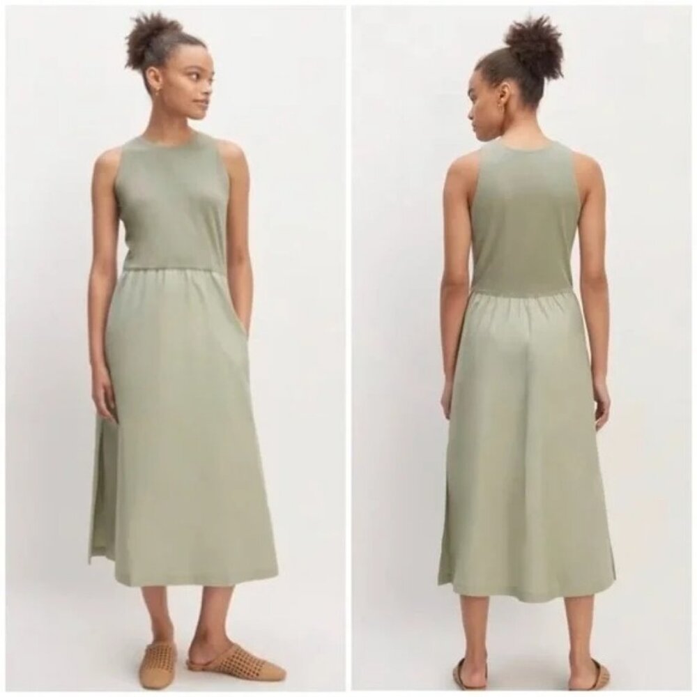 Everlane Supima Jersey Riviera Dress Medium Green